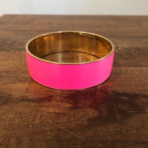 JCrew Bright Pink Enamel/Gold rimmed bracelet